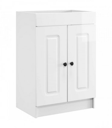 vidaXL Bathroom under Sink Cabinet High Gloss White 56 x 37.5 x 81 cm