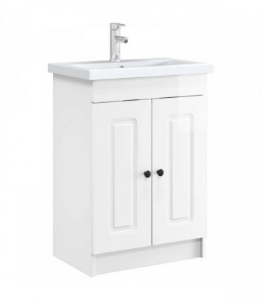 vidaXL Bathroom under Sink Cabinet High Gloss White 56 x 37.5 x 81 cm