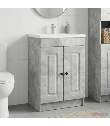 vidaXL Bathroom under Sink Cabinet Concrete Grey 56 x 37.5 x 81 cm — V0672200486