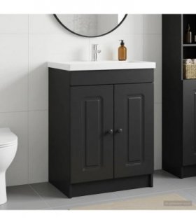 vidaXL Bathroom under Sink Cabinet Black 56 x 37.5 x 81 cm
