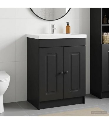 vidaXL Bathroom under Sink Cabinet Black 56 x 37.5 x 81 cm