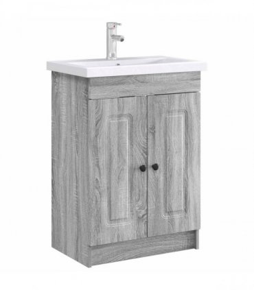 vidaXL Bathroom under Sink Cabinet Grey Sonoma 56 x 37.5 x 81 cm — V0672200489