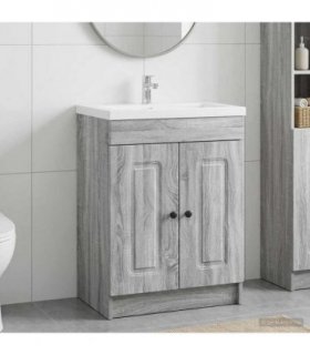 vidaXL Bathroom under Sink Cabinet Grey Sonoma 78.5 x 37.5 x 81 cm — V0672200494