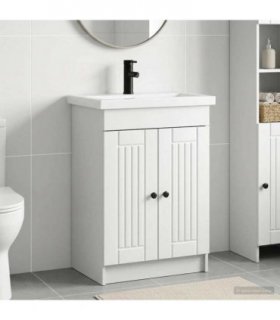 vidaXL Bathroom Furniture Set White 56 x 37.5 x 81 cm Engineered Wood — V0672200497