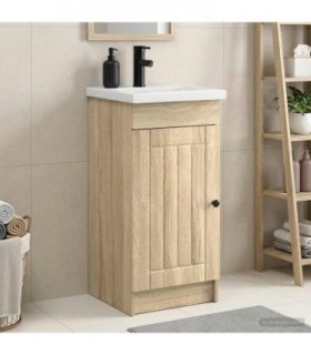 vidaXL Bathroom Vanity with Sink Sonoma Oak 42 x 40 x 84.5 cm — V0672200498