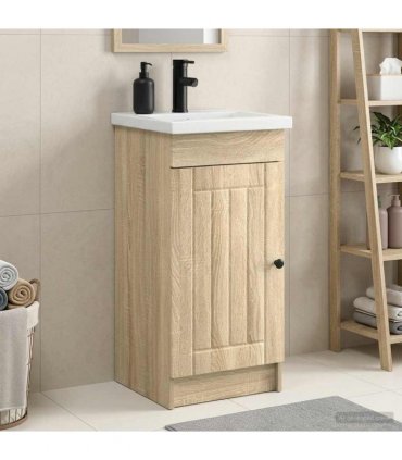 vidaXL Bathroom Vanity with Sink Sonoma Oak 42 x 40 x 84.5 cm — V0672200498