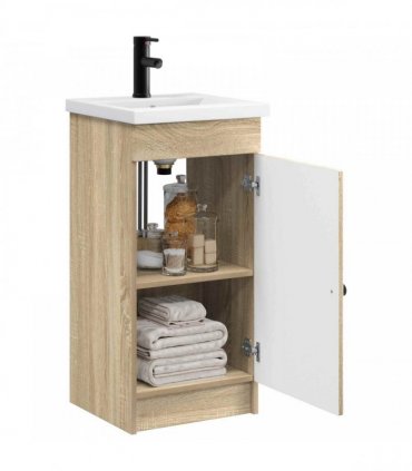 vidaXL Bathroom Vanity with Sink Sonoma Oak 42 x 40 x 84.5 cm — V0672200498