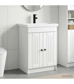 vidaXL Bathroom Furniture Set High Gloss White 56 x 37.5 x 81 cm — V0672200499