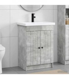 vidaXL Bathroom Furniture Set Concrete Grey 56 x 37.5 x 81 cm — V0672200501