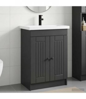 vidaXL Bathroom Furniture Set Black 78.5 x 37.5 x 81 cm — V0672200506