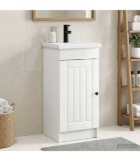 vidaXL Bathroom Vanity with Sink High Gloss White 42 x 40 x 84.5 cm — V0672200513