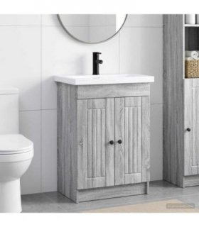 vidaXL Bathroom Furniture Set Grey Sonoma 56 x 37.5 x 81 cm — V0672200517