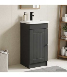 vidaXL Bathroom Vanity with Sink Black 42 x 40 x 84.5 cm — V0672200519