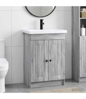 vidaXL Bathroom Furniture Set Grey Sonoma 78.5 x 37.5 x 81 cm — V0672200521