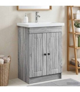 vidaXL Bathroom under Sink Cabinet Grey Sonoma 78.5 x 37.5 x 81 cm — V0672200522