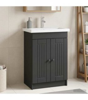 vidaXL Bathroom under Sink Cabinet Black 56 x 37.5 x 81 cm — V0672200523