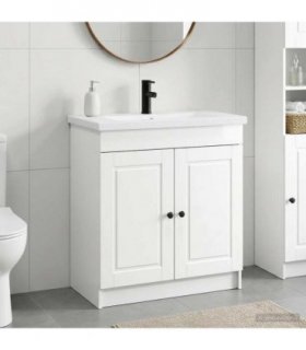 vidaXL Bathroom Furniture Set High Gloss White 56 x 37.5 x 81 cm — V0672200557
