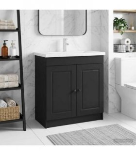 vidaXL Bathroom under Sink Cabinet Black 56 x 37.5 x 81 cm — V0672200560