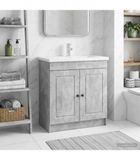 vidaXL Bathroom under Sink Cabinet Concrete Grey 56 x 37.5 x 81 cm — V0672200563