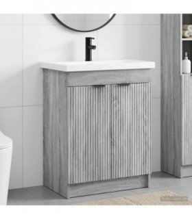 vidaXL Bathroom Furniture Set Grey Sonoma 78.5 x 37.5 x 81 cm — V0672200592