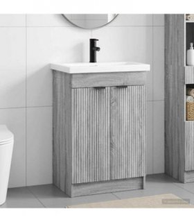 vidaXL Bathroom Furniture Set Grey Sonoma 56 x 37.5 x 81 cm — V0672200593