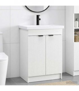 vidaXL Bathroom Furniture Set White 56 x 37.5 x 81 cm Engineered Wood — V0672200594