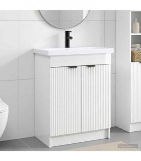 vidaXL Bathroom Furniture Set High Gloss White 56 x 37.5 x 81 cm — V0672200597