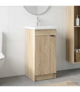 vidaXL Bathroom Vanity with Sink Sonoma Oak 42 x 40 x 84.5 cm — V0672200601