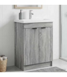 vidaXL Bathroom under Sink Cabinet Grey Sonoma 56 x 37.5 x 81 cm — V0672200604