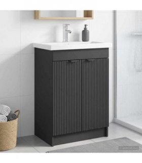 vidaXL Bathroom under Sink Cabinet Black 78.5 x 37.5 x 81 cm — V0672200605