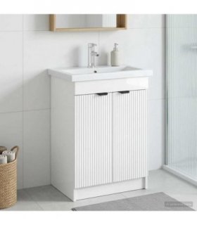 vidaXL Bathroom under Sink Cabinet High Gloss White 56 x 37.5 x 81 cm — V0672200606