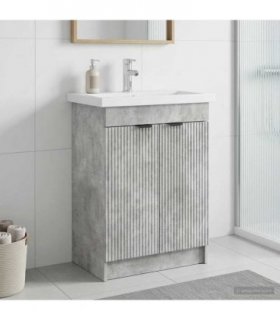 vidaXL Bathroom under Sink Cabinet Concrete Grey 56 x 37.5 x 81 cm — V0672200607