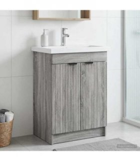 vidaXL Bathroom under Sink Cabinet Grey Sonoma 78.5 x 37.5 x 81 cm — V0672200608