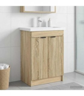 vidaXL Bathroom under Sink Cabinet Sonoma Oak 78.5 x 37.5 x 81 cm — V0672200609