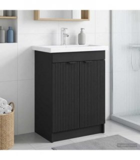 vidaXL Bathroom under Sink Cabinet Black 56 x 37.5 x 81 cm — V0672200614