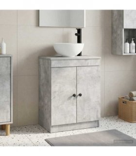 vidaXL Bathroom Vanity with Sink Concrete Grey 54 x 35 x 83 cm