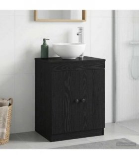 vidaXL Bathroom Cabinet Black 54 x 41 x 70 cm Engineered Wood