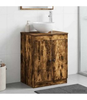 vidaXL Bathroom Cabinet Smoked Oak 54 x 41 x 70 cm Engineered Wood