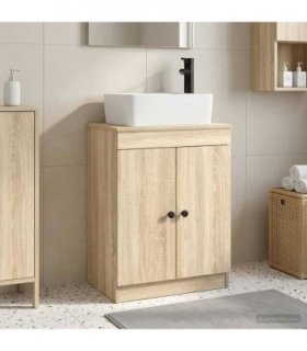 vidaXL Bathroom Vanity with Sink Sonoma Oak 54 x 35 x 83 cm — V0672200641
