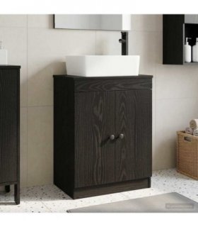 vidaXL Bathroom Vanity with Sink Black 54 x 35 x 83 cm Engineered Wood — V0672200642