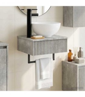 vidaXL Wall-Mounted Wash Basin Concrete Grey 40 x 35 x 39 cm