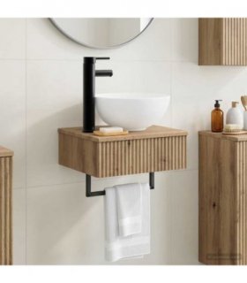vidaXL Wall-Mounted Wash Basin Artisan Oak 40 x 35 x 39 cm