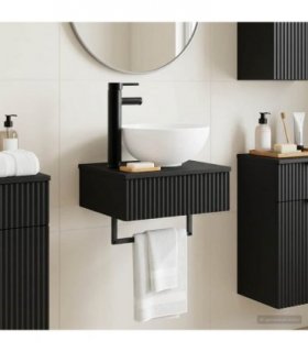 vidaXL Wall-Mounted Wash Basin Black 40 x 35 x 39 cm Engineered Wood