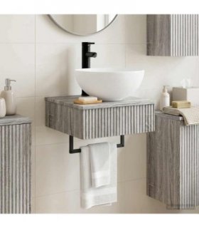 vidaXL Wall-Mounted Wash Basin Grey Sonoma 40 x 41 x 40.5 cm