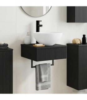 vidaXL Wall-Mounted Wash Basin Black 40 x 41 x 40.5 cm Engineered Wood