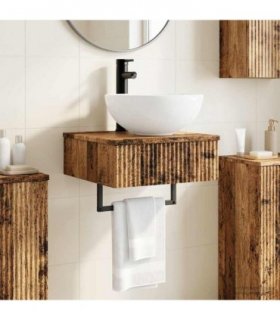vidaXL Wall-Mounted Wash Basin Old Wood 40 x 41 x 40.5 cm