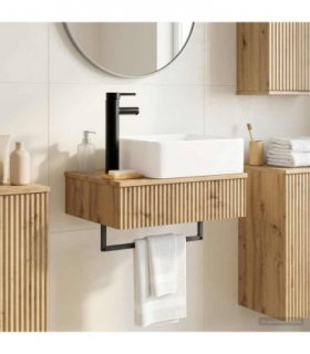 vidaXL Wall-Mounted Wash Basin Artisan Oak 50 x 41 x 39 cm