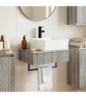 vidaXL Wall-Mounted Wash Basin Grey Sonoma 50 x 41 x 39 cm