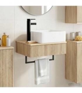 vidaXL Wall-Mounted Wash Basin Sonoma Oak 50 x 41 x 39 cm