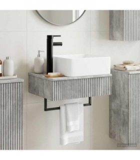 vidaXL Wall-Mounted Wash Basin Concrete Grey 50 x 41 x 39 cm